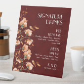 シグネチャードリンクブルガンディーバーンドオレンジフローラ秋 台座サイン (インサイチュ)