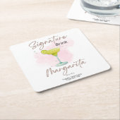 シグネチャードリンクマルガリータ スクエアペーパーコースター (アングル)