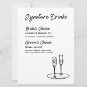 シグネチャードリンクモダンミニマル結婚リストのサイン (正面)