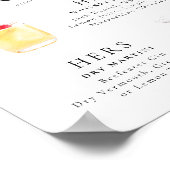 シグネチャードリンクヴィンテージエレガンス結婚スクリプト ポスター (角)