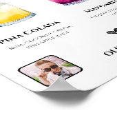 シグネチャードリンク写真結婚のバーサインエレガント ポスター (角)