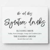 シグネチャードリンク看板Tabletop Plak with Easel フォトプラーク (正面)