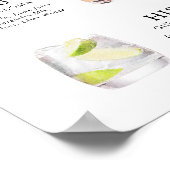 シグネチャードリンク結婚のカクテルメニューポスター ポスター (角)