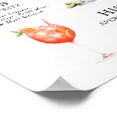 シグネチャードリンク結婚のカクテルメニューポスター ポスター (角)