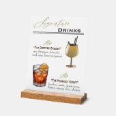 シグネチャードリンク結婚のサインアクリル アクリルサイン (傾斜)