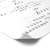 シグネチャードリンク結婚カクテルのバーメニュー記号 ポスター (角)