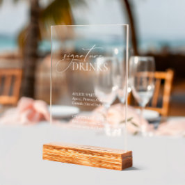 シグネチャードリンク結婚ズバー アクリルサイン