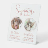 シグネチャードリンク結婚ペットのバラ金ゴールドバー 台座サイン (正面)