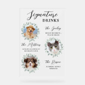 シグネチャードリンク結婚ペットの3フォトカクテル アクリルサイン (正面)