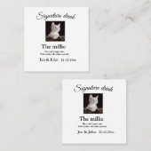 シグネチャードリンク追加ペットの写真名日付文字 スクエア名刺 (正面/裏面)