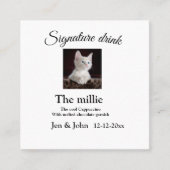 シグネチャードリンク追加ペットの写真名日付文字 スクエア名刺 (正面)