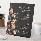 シグネチャードリンク黒焦げオレンジ結婚フローラ 台座サイン (インサイチュ)