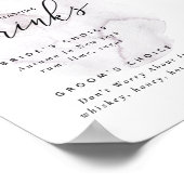 シグネチャードリンク。ほこりっぽい紫のエレガントな結婚式 ポスター (角)