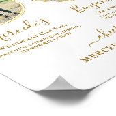 シグネチャードリンク カスタム写真 ゴールド ウェディング バー ポスター (角)