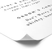 シグネチャードリンク。白黒のエレガントな結婚式 ポスター (角)