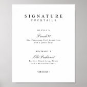 シグネチャードリンク 華やか シンプル 結婚式 バー サイン (正面)