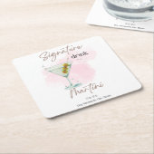 シグネチャードリンクMartini スクエアペーパーコースター (アングル)