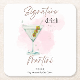 シグネチャードリンクMartini スクエアペーパーコースター
