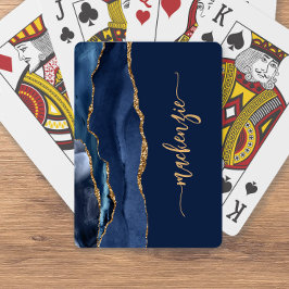 シグネチャーパーソナライズされたネイビーブルー金ゴールドゲート トランプ