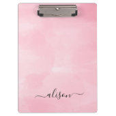 シグネチャーパーソナライズされたピンクアクリル クリップボード (正面)