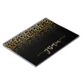 シグネチャーパーソナライズされたブラック金ゴールドヒョウの斑点 ノートブック (左側)