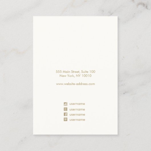 シグネチャーピンク水彩大理石イヤリングディスプレイ 名刺 (裏面)