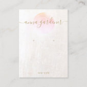 シグネチャーピンク水彩大理石イヤリングディスプレイ 名刺 (正面)