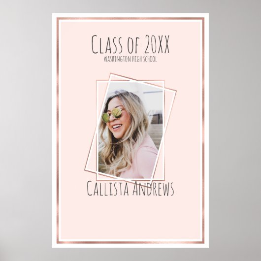 シグネチャーフォトバラ金ゴールドピンク卒業パーティー ポスター (正面)