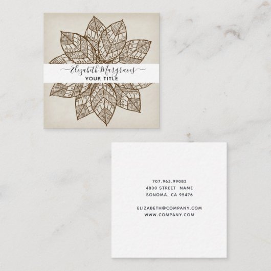 シグネチャーマンダラモダンスクエアビジネスカード スクエア名刺 (正面/裏面)