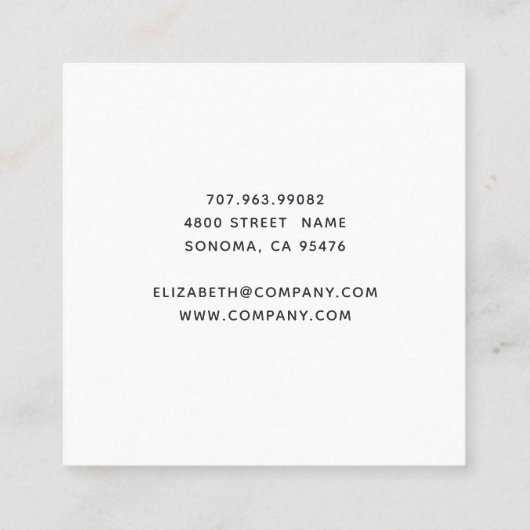 シグネチャーマンダラモダンスクエアビジネスカード スクエア名刺 (裏面)