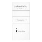 シグネチャーモダンスクリプトの白サロンサービスメニュー ラックカード (裏面)