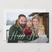 シグネチャーモダンスクリプトほこりっぽいバラ写真 シーズンカード (正面)