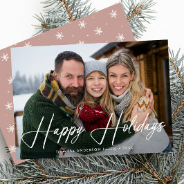 シグネチャーモダンスクリプトほこりっぽいバラ写真 シーズンカード