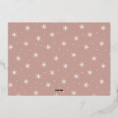 シグネチャーモダンスクリプトほこりっぽいバラ写真 箔シーズンカード (裏面)