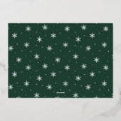 シグネチャーモダンスクリプトクリスマスグリーン写真 箔シーズンカード (裏面)