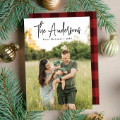 シグネチャーモダンスクリプト赤い格子模様の写真 シーズンカード