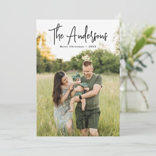 シグネチャーモダンスクリプト青い格子模様の写真 シーズンカード (スタンド正面)