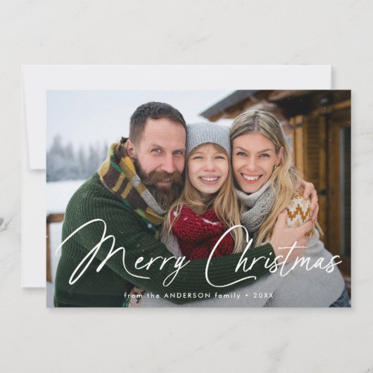 シグネチャーモダンスクリプトGingerbread写真 シーズンカード (正面)