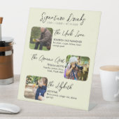 シグネチャーモダンドリンクスリーフォト結婚ズ 台座サイン (インサイチュ)