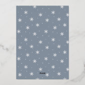 シグネチャーモダンメリースクリプトIcy Blue写真 箔シーズンカード (裏面)