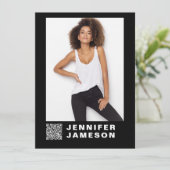 シグネチャーモデルコンポジットカード | QRコード + 4枚の写真 招待状 (スタンド正面)