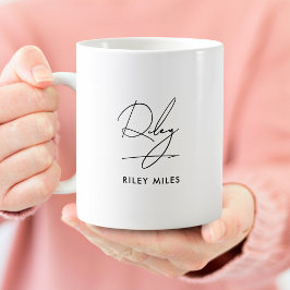 シグネチャーモノグラムエレガントモダンクラシック コーヒーマグカップ