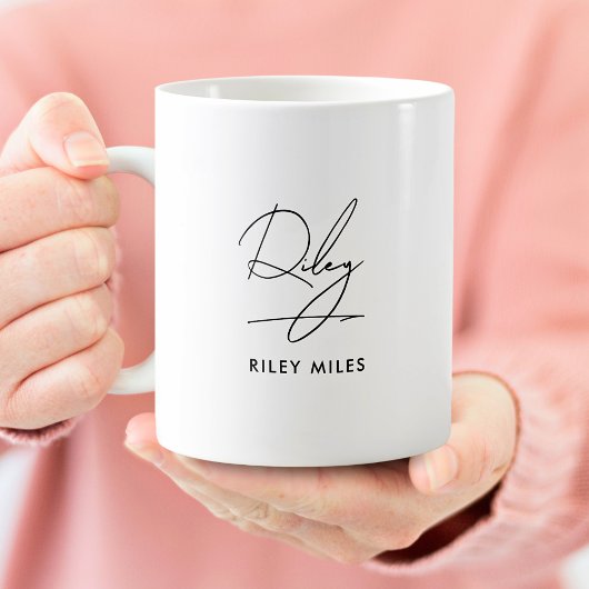 シグネチャーモノグラムエレガントモダンクラシック コーヒーマグカップ