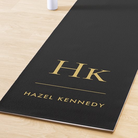 シグネチャーモノグラムシンプル金ゴールドブラックヨガマット ヨガマット