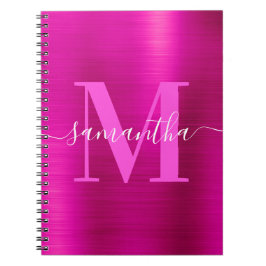 シグネチャーモノグラムホットピンクきらめく ノートブック