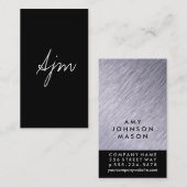 シグネチャーモノグラム2 /スチールブラシ/黒アクセント 名刺 (正面/裏面)