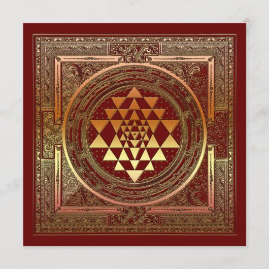 シグネチャーヨガ瞑想シンボルインドのヒンドゥー教カード (正面)