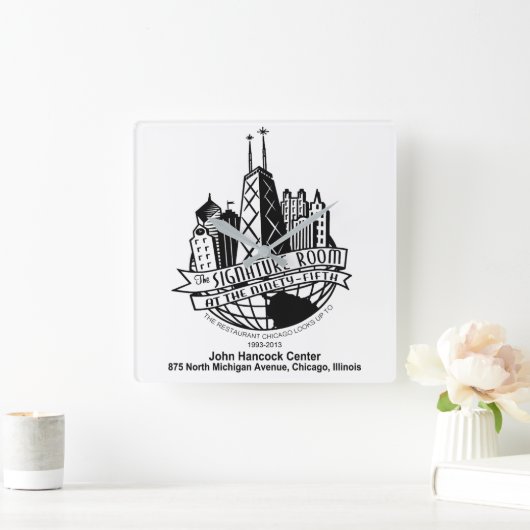 シグネチャールーム95th,シカゴ, IL スクエア壁時計 (ホーム)