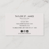 シグネチャーヴィンテージ金ゴールドベ絵画ージュのビジネスカー 名刺 (裏面)