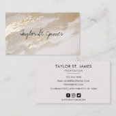 シグネチャーヴィンテージ金ゴールドベ絵画ージュのビジネスカー 名刺 (正面/裏面)